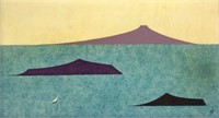 Dorothy Teague Abstract Sea Painting w/Sailboat.