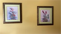 Lot of 2 flower pictures 30 x 26