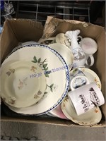 ASSORTED DISHES, PLATES, MUGS, SOME W/ CHIPS