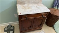 Small cabinet marble top 30 x 18 x 31 tall