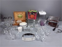 Assorted Glassware, Pasta Maker & More!