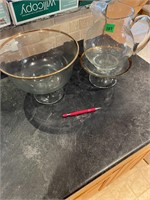 Gold rimed glassware