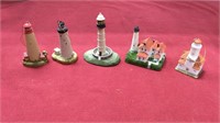 5 light houses 3 are Lefton China