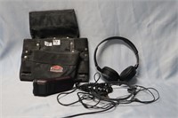 tool pouch, headset, shaver