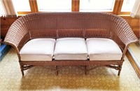 Wicker Sofa w/ Upholstered Cushions