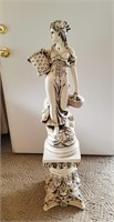 Grecian Woman Statue on Pedestal