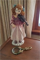 Girl Figure & Vintage Magnifier