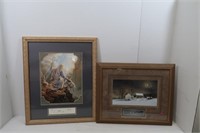2 Framed/Matted signed Prints-21x17", 19 x24"