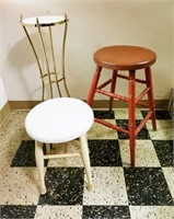 Two Step Stools & Faux Marble Table