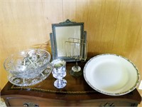 Variety of Goods Featuring Table Top Mirror