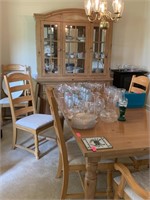 2PC BROYHILL CHINA CABINET & DINING TABLE
