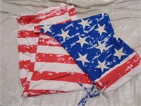 Fanteecy Women's American Flag Drawstring Wide Leg