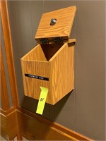 Wood wall mount comment box hinged lid