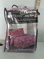 New 3 pc bamboo bedspread w/ shams