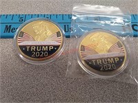 2 novelty Trump 2020 tokens in plastic protector