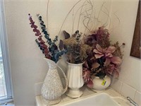 L - Ceramic & Floral Decor Lot
