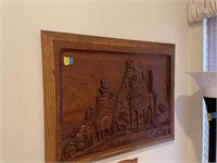 E - Carved Wooden Wall Art