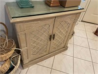 E - Accent Cabinet with Glass Topper