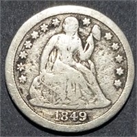 1849 Seated Liberty Dime - 400 Examples Survive