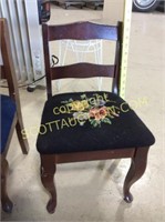 Child’s Queen Ann style chair w/hand needle