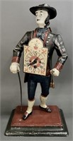 JvE Peddler Figural Cast Iron Clock