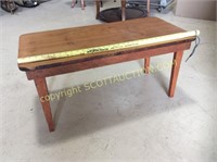 Walnut top coffee table, high school shop project?