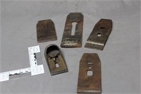 Assorted wood plane blades and parts