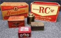 Tobacco Tins, Pop & Beer Cardboard Crates