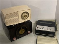 2 Vint Motorola Radios, Sony Tape Recorder