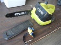 RYOBI BATTERY POWERED CHAIN SAW W/BATTERY-WORKS