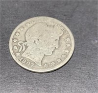 1907-s Silver Barber Half Dollar