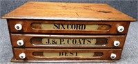 Antique J. & P. Coates Spool Cabinet