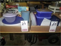 2 Boxes of Asst. Tupperware and Cookbooks