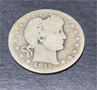 1916-d Silver Barber Quarter