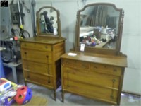Vintage Dresser w/ Drawers and Mirror and Chest