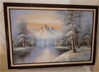 Mountain Winter Signed Art by Thomas 41x28