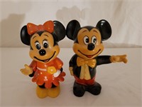 Vintage Mickey & Minnie Mouse Banks 6"