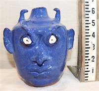 Mildred Meaders Blue Devil Face Jug