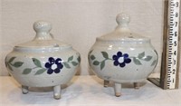 2 David & Anita Meaders Footed Bowls