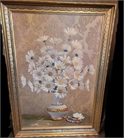 Daisies & Damask by Stemkowski Framed Art 29x41