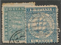 BRITISH GUIANA #47 & #64a USED FINE