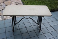 TABLE-WOOD TOP AND METAL BASE