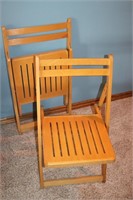 2 WOODEN CARD TABLE CHAIRS