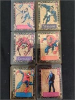6 1994 Spider-Man gold web cards.