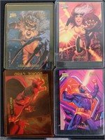 Four marvel masterpiece trading cards