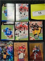 Eight NFL Hall of Fame player trading cards
