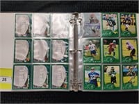 Binder full of 2002 NFL trading cards
