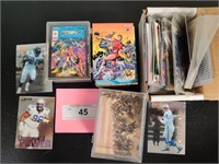 Lot of assorted trading cards, sports + superhero