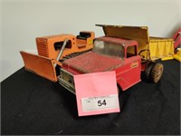 Vintage tonka dump truck and bulldozer