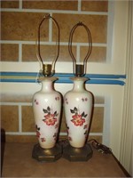 Pair of Vinage Asian Ginger Jar Lamps 30" T